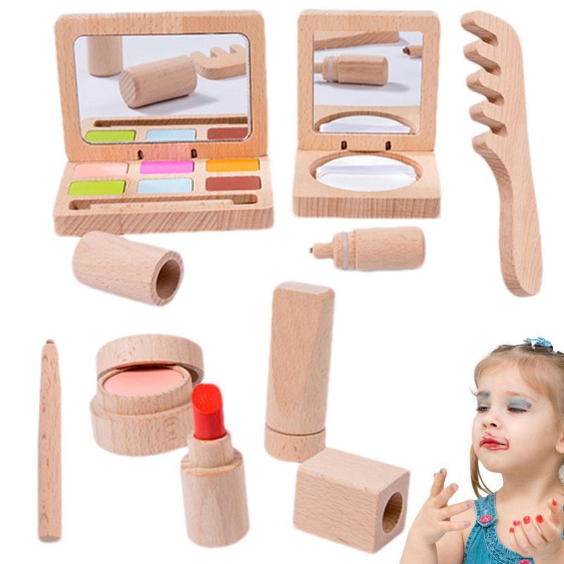 Beauty Makeup Set For Kids - Toy Makeup Set For Girls Wooden