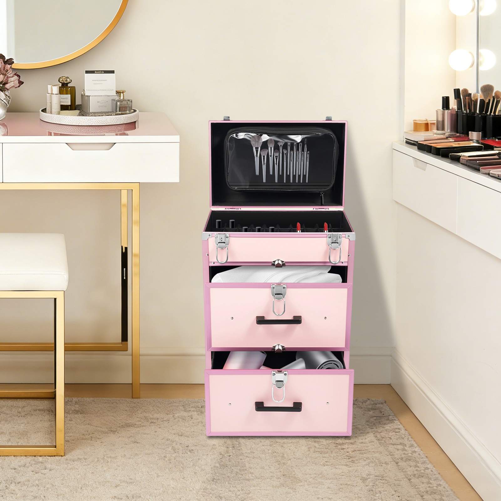 Beauty With Makeup - Bymaocar 40 Grids Makeup Train Case