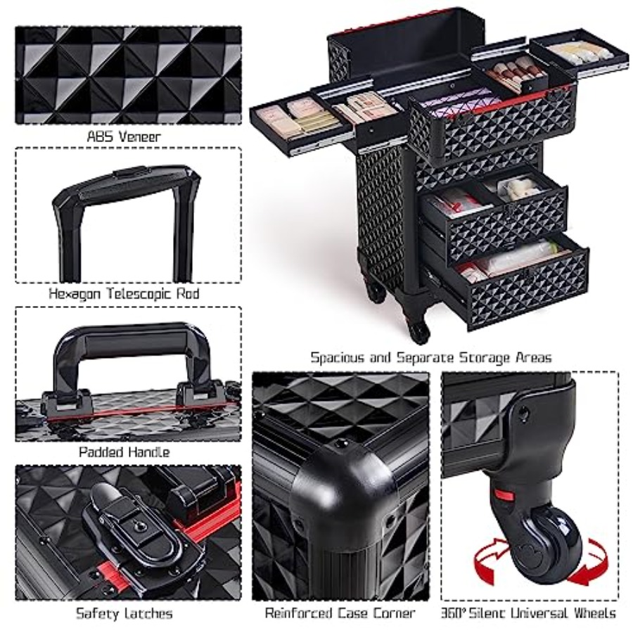 Rolling Makeup Train Case with – Beauty With Makeup Bewertung und Preis