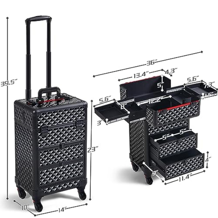 Rolling Makeup Train Case with – Beauty With Makeup Bewertung und Preis